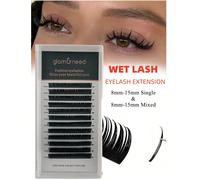 GLAM&NEED 12 file di ciglie a forma di C/D, look bagnato, estensioni di ciglie a grappolo, forma A, cosplay manga, ciuffi diabolici, ciglie morbide a strisce, ciglie finte in visone soffici, volume ru