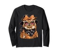 Glam Owl con Perle Occhiali da Sole Boujee Animal Halloween Maglia a Manica