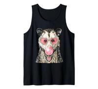 Glam Possum Che Indossa Occhiali da Sole Boujee Animal con Gomma da Masticare Canotta