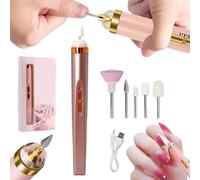 Glamics Nail Set - 5 In 1 Glamics Electric Nail Manicure Set,Glamics Electric Professional Manicure Nail Machine,Cordless Electric Nail File Set,Nail Drill for Nails Dead Skin Calluses (Rose Gold)