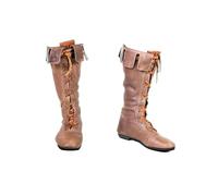 Glamidea Stivali da Uomo Medievali con Lacci Monocromatici Western Tacco a Blocco in Stile Rinascimento Steampunk Mezza Altezza Moda Piatti da Cavaliere e Comodi per il Tempo Libero