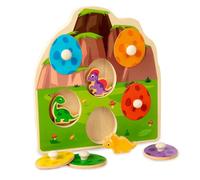 Glamifyr Puzzle in legno da 1 anno, giocattolo Montessori da 1 anno, giocattolo in legno da 1 anno, regalo giocattolo Dino da 1 anno, puzzle da afferrare per bambini, giocattolo per le capacità