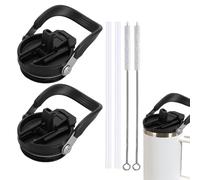 Glamifyr Stanley Cup - 2 coperchi a prova di perdite, 40 oz, coperchio Stanley Cup ermetico con 2 cannucce e 2 spazzole, coperchio Stanley a prova di perdite, coperchio a prova di perdite, colore
