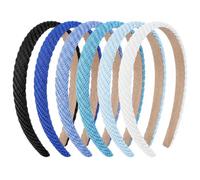 Glamoreal Set da 6 elastici per capelli blu, blu marino, antiscivolo | 6 pezzi di fasce per capelli marineblu, antiscivolo 14,5x12,7 cm, adatte all'uniforme, per tutti i giorni e la scuola