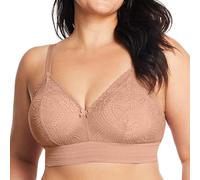 Glamorise Donna Plus Size Luxe Pizzo Bralette Wirefree #7012, Cappuccino, 6C