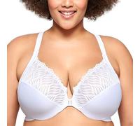 Glamorise Front-Close T-Back Wonderwire Underwire #1246 Reggiseno, Opaco, Bianco, 40G Donna