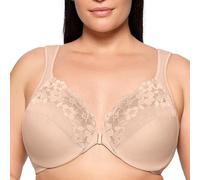 Glamorise Full Figure Plus Size Front-Closure Cotton Wonderwire Bra Underwire #1241 Café