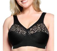 Glamorise Magiclift Baumwoll-Stütz-BH ohne Bügel #1001 Reggiseno a Copertura Totale, Schwarz, 11E da Donna