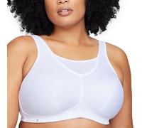 Glamorise No Bounce Full Support Sport Bra Reggiseno Sportivo, Opaque, Bianco, 105G EU (Taglia Produttore: 46F UK) Donna