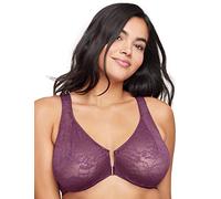 Glamorise Lacey T-Back Wonderwire Bra Underwire 9246 Reggiseno con Scollatura a V, Trasparente, Prugna Nera, 4D Donna