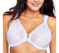 Glamorise Wonderwire Front-closure Bra Underwire #1245, Reggiseno con scollatura a V Donna, Bianco, 6F