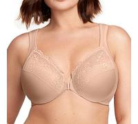 Glamorise Wonderwire Front-closure Bra Underwire #1245, Reggiseno con scollatura a V Donna, Café, 8C
