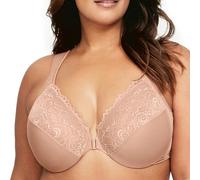 Glamorise Wonderwire Front-Closure Bra Underwire #1245, Reggiseno con Scollatura a V Donna, Cappuccino, 4C