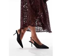 Glamorous - Ballerine nere in rete a pois con cinturino posteriore-Nero 41