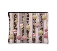 Glamorous Leopard Print Makeup Bag, pesca e oro ornamento cosmetico borsa da viaggio per le donne, elegante tela cerniera toeletta organizzatore, Pesca, 7x9 Inch, Ornamenti