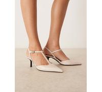 Glamorous - Scarpe a punta con tacco e con cinturino posteriore color crema-Neutro 41