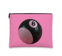 Glamorous - Trousse per trucco a 8 palline, con brillantini, colore: nero e pesca, borsa da viaggio per donne, elegante organizer in tela con cerniera, regalo divertente per feste e vacanze, Pesca
