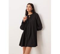 Glamorous - Vestito corto nero allacciato sul davanti a maniche lunghe 48