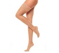 GLAMORY Calze Autoreggenti Comfort 20, Denari, Carnagione, L Große Größen (Pacco da 2) Women's