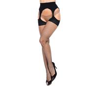 GLAMORY Open Collant a Rete Mesh Ouvert, 100 cm, Nero, L Große Größen Women's