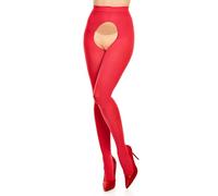 GLAMORY Ouvert 60 Collant Oversize Denari, Rosso, XXL Women's