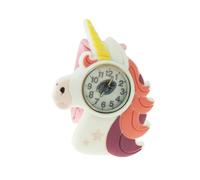 Glamour Girlz Orologio da polso per bambini e bambine, con testa di unicorno, colore rosa e bianco, idea educativa per bambini dai 3 ai 4 ai 5 anni, rosa, Cinturino