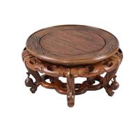 Glamour Haven Supporto e portavaso per Piante da Interno, Base Ornamentale for Vaso da Fiori in Legno Intagliato Rotondo con Piede, Supporti compatti per Piante per l'arredamento d(L)