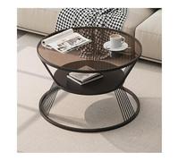 Glamour Haven Tavolino laterale multifunzionale Tavolino da caffè rotondo moderno con piedistallo for soggiorno, letto, divano Tavolino salvaspazio per piccoli soggiorni(Black,17.7 * 31.5inch)