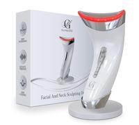 Glamourme Terapia a luce rossa per il viso, massaggiatore per drenaggio linfatico, strumento per scolpire il viso per linee sottili e ridurre le rughe, massaggiatore di bellezza a LED a tripla azione