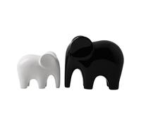 GlamourYard Decorazioni per il portico anteriore Ceramics Elephant Figurine Good Luck Statues Modern Style Figurines Home Decoration Esculturas Decorativas Modernas(A)