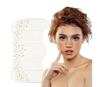 GlamRays 10 pezzi di tatuaggi per il viso, fiocchi luccicanti per il viso, fiocchi di glitter dorati, toppe per il trucco del viso