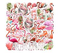 GlamRays 100 Pezzi Adesivi Flamingo per Bambini Impermeabili Vinile Adesivi Spiaggia Tropicale per Bottiglie d'Acqua Laptop Bagagli Viaggio Auto Bicicletta Estate