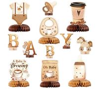 GlamRays 12 Pezzi Decorazioni per tavola a Nido d'Ape per Baby Shower, centrotavola 3D per Feste Gender Reveal, Accessori per Foto e Party per Bebè.