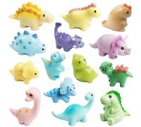 GlamRays 14 mini statuette di dinosauro, mini animali in resina, piccoli personaggi per nascondere personaggi in miniatura per bambini adulti, decorazioni per giardini delle fate ufficio