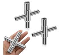 GlamRays 2 Pezzi Chiave a Quadrato per Rubinetto a 4 Vie 6.5 mm 7 mm 8 mm 9 mm Chiave di approvvigionamento Chiave per armadietto Elettrico Acqua contatore