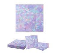 GlamRays 20 tovaglioli a forma di sirena, decorazione per compleanno dei bambini, battesimo (33 x 33 cm, motivo sirena multicolore, 2 strati, carta)