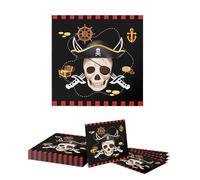 GlamRays 20 tovaglioli pirati, decorazione per il compleanno dei bambini, per il compleanno dei bambini, per il compleanno dei bambini (33 x 33 cm)