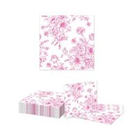 GlamRays 20 tovaglioli rosa floreali accessori per feste di compleanno, matrimonio, fiori, tovaglioli, tovaglioli, prato floreale, tovaglioli, feste in giardino, decorazione da tavolo, 33 x 33 cm
