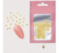 GlamRays 200 pezzi oro stella Nail Charms Metal Six Puntini a forma di stella Bling stella serie Gold Design Nail Art Accessori per unghie in acrilico lega