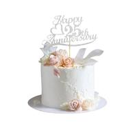 GlamRays 25° Anniversario Toppers per torte con glitter argento, 25 idee di decorazione per feste di anniversario di matrimonio, qualità premium, glitter robusto su entrambi i lati