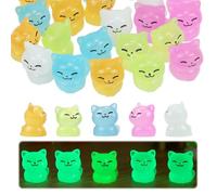 GlamRays 30 statuine luminose per gatti in silicone, piccole statuine di animali, statuine luminose per progetti fai da te, decorazione per la casa delle bambole