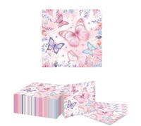 GlamRays 40 Pezzi Tovaglioli a Farfalla, Asciugamani Ospite con Motivo Farfalla e Fiore, Tovaglioli di Carta USA e Getta Decorativi per Primavera Estate Compleanno Matrimonio(F)