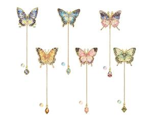 GlamRays 6 Pezzi Metallo Farfalla Segnalibro Con Catena, Oro Cava Segnalibro Pittura A Olio Tema Libro Segnalibro Segnalibro Per Gli Amanti Libro Autori Lettore Bambini Adolescenti