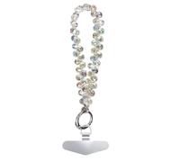 GlamRays Braccialetto per Cellulare con Perle, Laccio con Catenella per Cellulare, Braccialetto Scintillante per Donne, Trasparente colorato