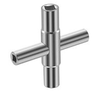 GlamRays Chiave quadrata, a 4 vie, dimensioni interne 6,5 mm/7 mm/8 mm/9 mm, chiave di sfiato Utilities chiave per cassette elettriche, contatore di energia elettrica, scatola armadio