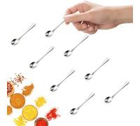 GlamRays Confezione da 8 piccoli cucchiai in acciaio inox per barattoli di spezie, dimensioni mini 7,5 cm, piccoli misurini per sale e spezie