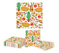 GlamRays Fiesta Messicana Tovaglioli di Carta 20 Pezzi 16x16cm Colorati Tovaglioli Monouso per Cocktail per Cinco De Mayo Baby Shower Picnic Party Decorazione Tavolo