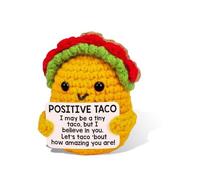 GlamRays Mini Positive Uncinetto Taco Emotional Inspirational Support Christmas Piccoli Regali di Compleanno Donne Crocato A Mano Animali Idea Cute Taco