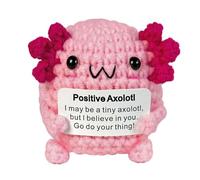 GlamRays Regali positivi crocheted Axolotl, a maglia, Emotivo, regalo Axolotl per le donne rosa