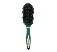 Glam'Up Paris - Spazzola per capelli a punta rotonda, verde rosa oro, spazzola per capelli districante con manico, spazzola media, motivo a soffietto, rotondo, 23 x 7 x 3,5 cm, verde rosa oro